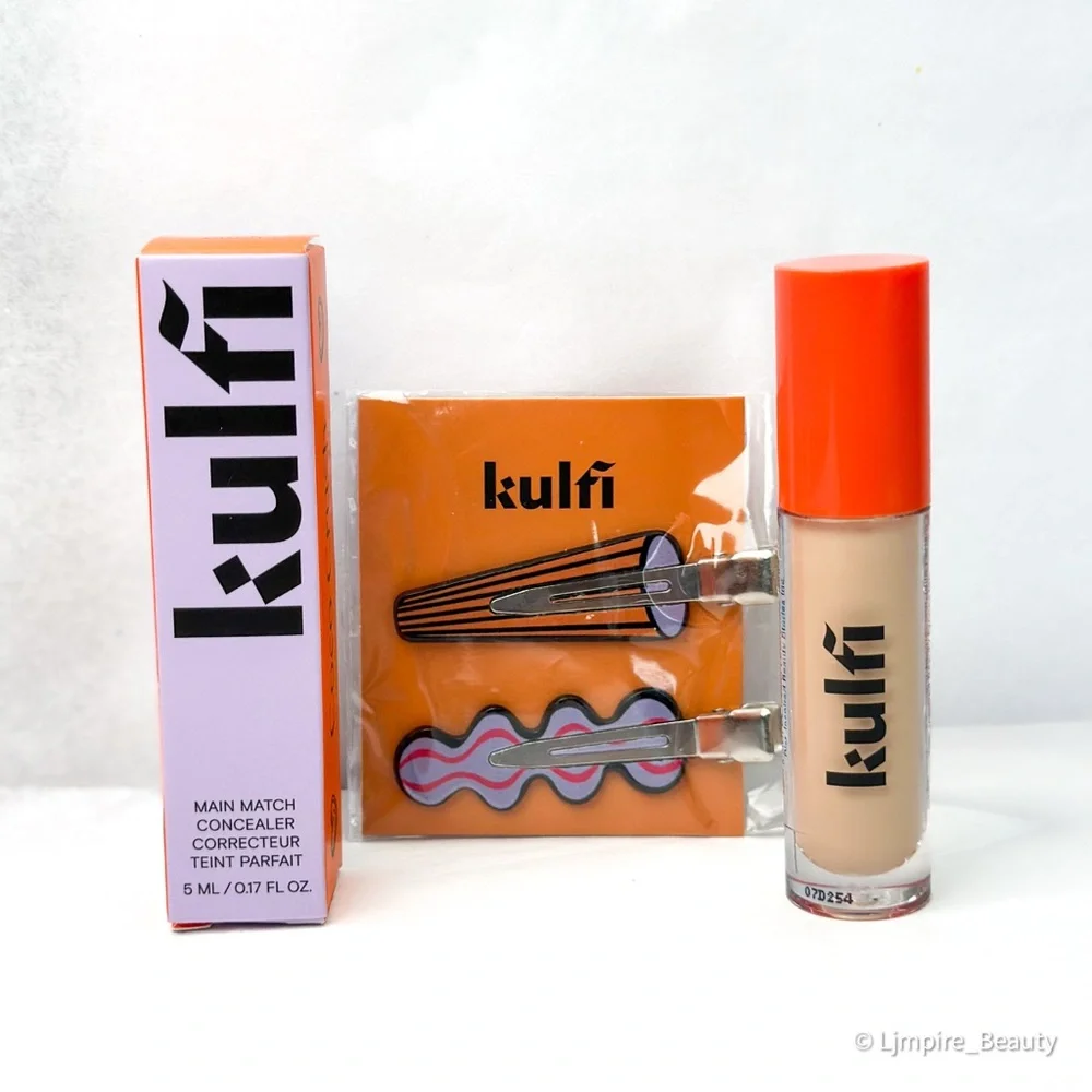 Kulfi Main Match Hydrating Concealer in Coco Crush w/ 2 No Crease Hair Clips